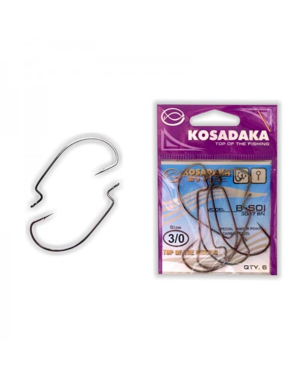 Офсетный крючок KOSADAKA B-SOI (3027BN-3/0)