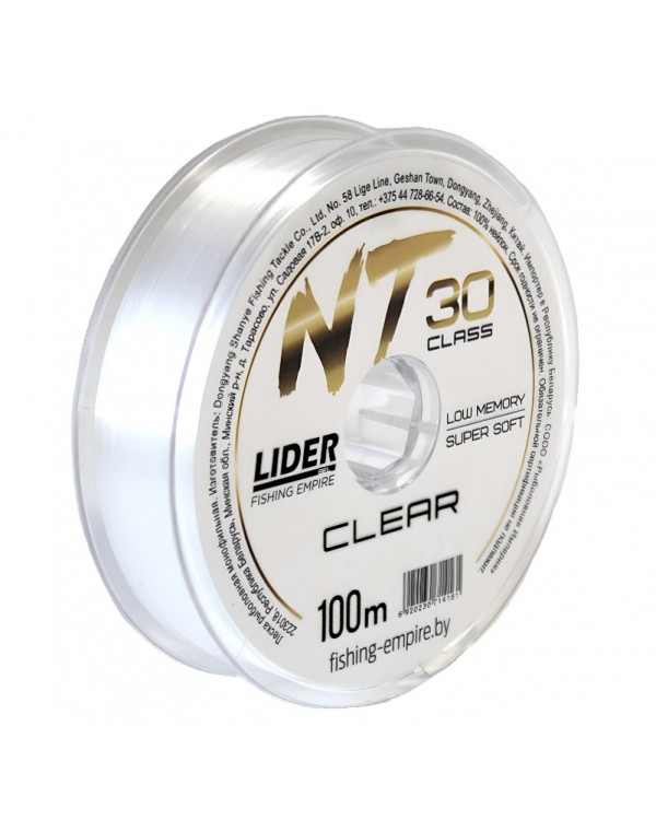 Леска монофильная Lider NT-30 Clear 100м