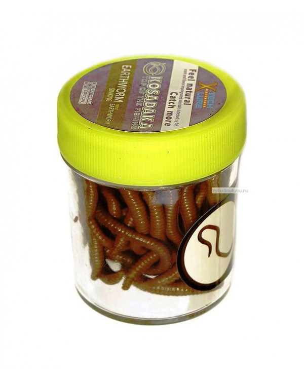 Червь силиконовый коричневый Kosadaka 9 гр.