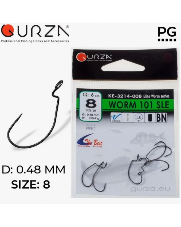 Крючки Gurza Worm 101 sle ke-3214