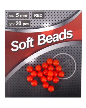 Бусина фидерная PVC Namazu d-5мм 20шт красная
