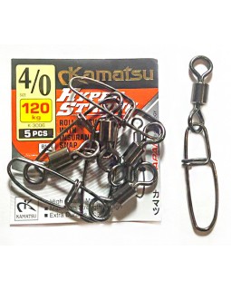 Карабин Kamatsu Rolling Swivel With Insurance 4/0-120 кг K-3006