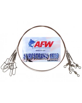 Стальной поводок AFW 1x19 оснащён вертлюгом и застёжкой