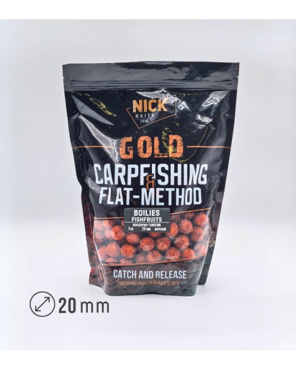 Бойлы прикормочные NICK BAITS GOLD FISHFRUITS 20мм 1кг