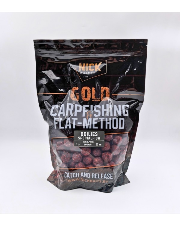 Бойлы прикормочные NICK BAITS GOLD SPECIALFISH 20мм 1кг