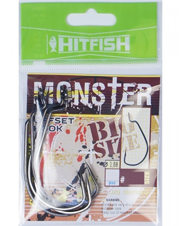 Офсетный крючок "HITFISH" Monster Offset Hook (MOH-8/0)